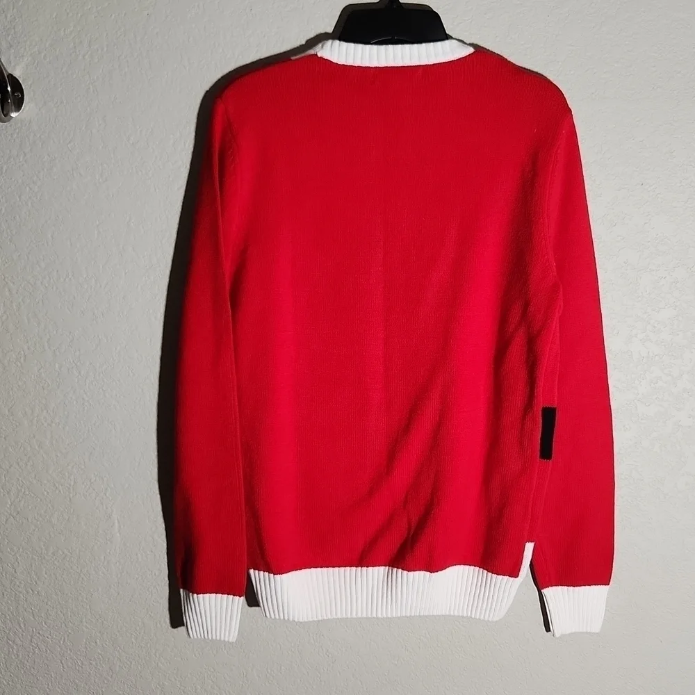 Ugly Christmas Sweater Santa Medium Red White